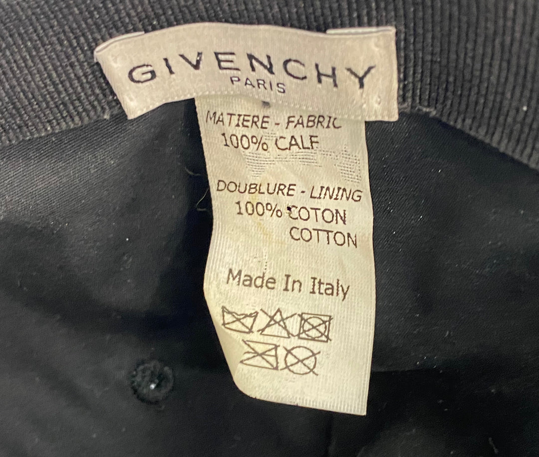 GIVENCHY 4G LOGO EMBROIDERED CALFSKIN LEATHER BASEBALL CAP
