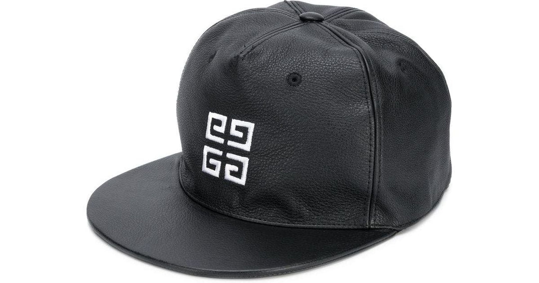 GIVENCHY 4G LOGO EMBROIDERED CALFSKIN LEATHER BASEBALL CAP