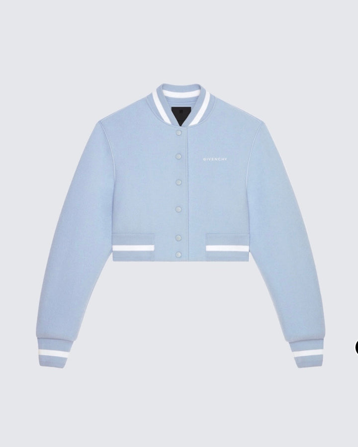 GIVENCHY 4G STARS CROPPED VARSITY JACKET