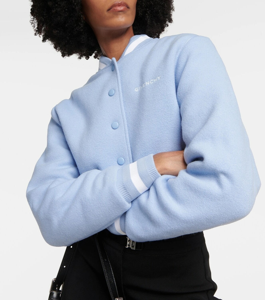 GIVENCHY 4G STARS CROPPED VARSITY JACKET