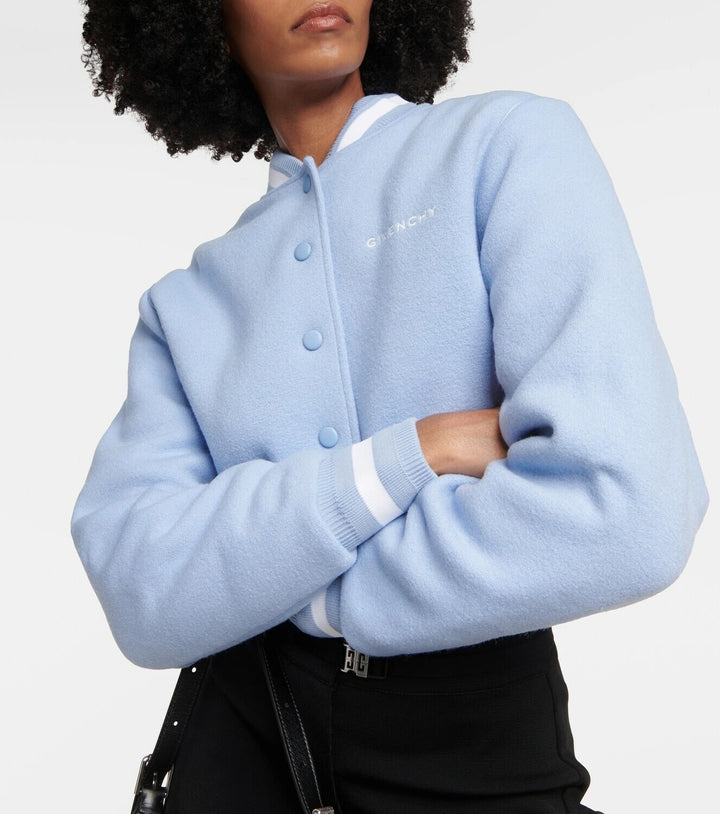 GIVENCHY 4G STARS CROPPED VARSITY JACKET