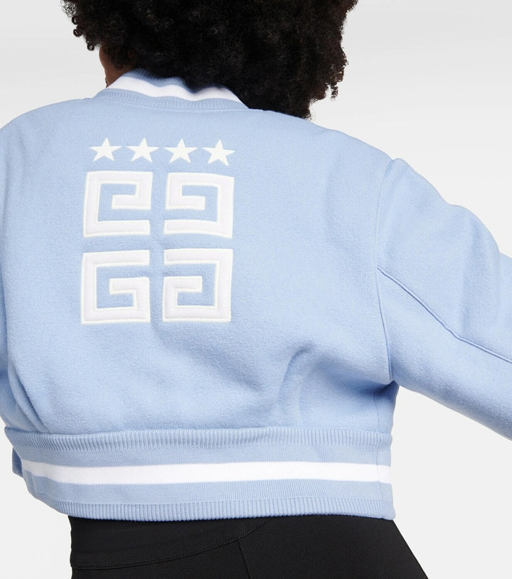 GIVENCHY 4G STARS CROPPED VARSITY JACKET