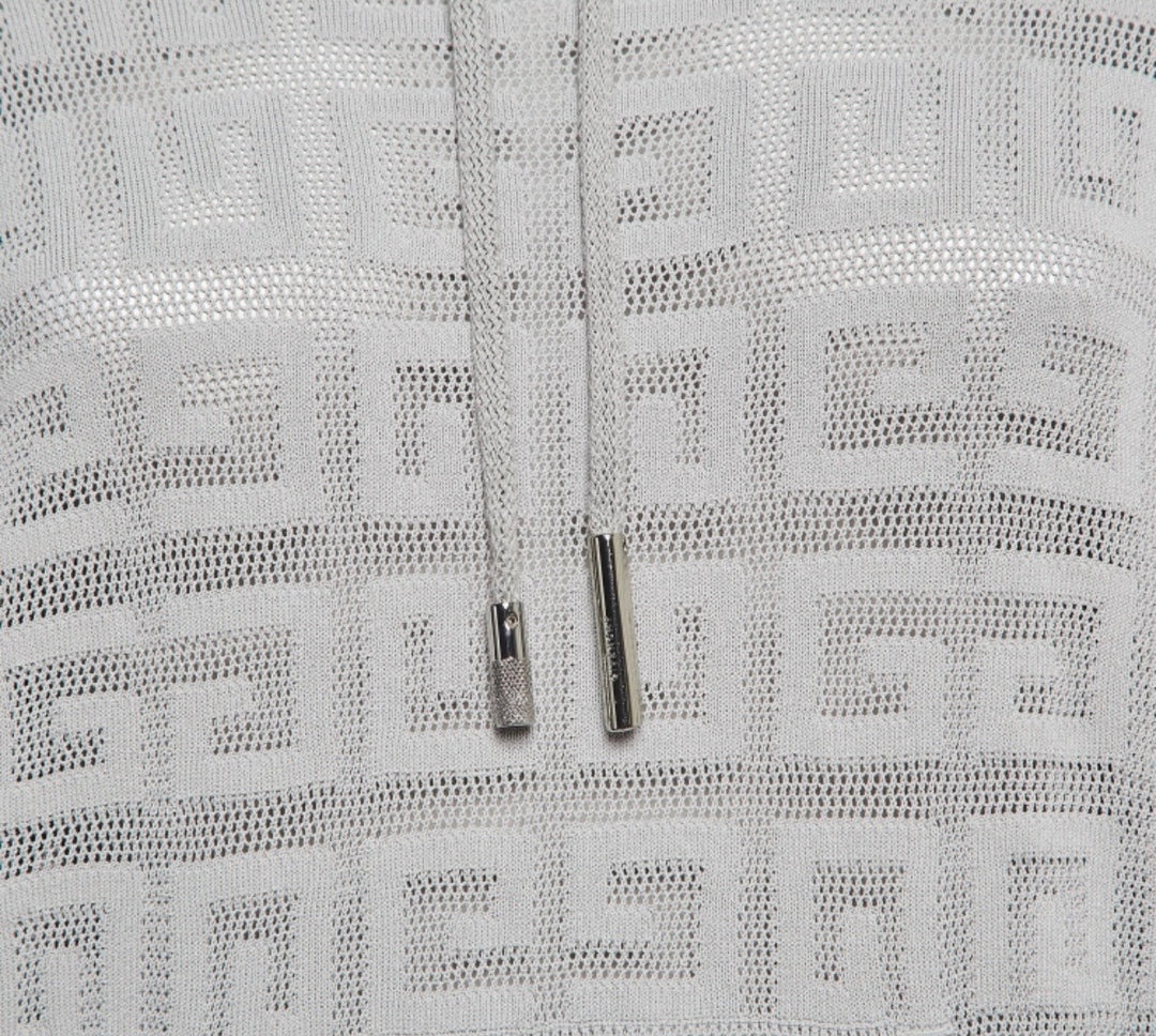 GIVENCHY 4G MONOGRAM PATTERN STRETCH KNIT HOODIE