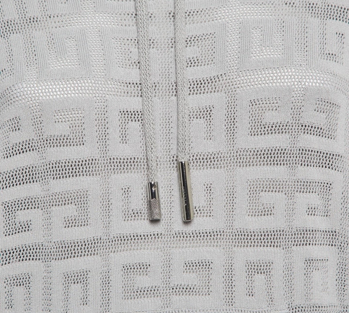 GIVENCHY 4G MONOGRAM PATTERN STRETCH KNIT HOODIE