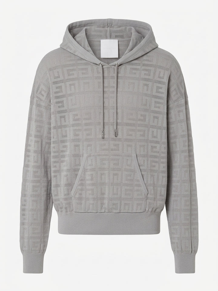 GIVENCHY 4G MONOGRAM PATTERN STRETCH KNIT HOODIE