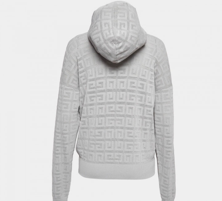 GIVENCHY 4G MONOGRAM PATTERN STRETCH KNIT HOODIE