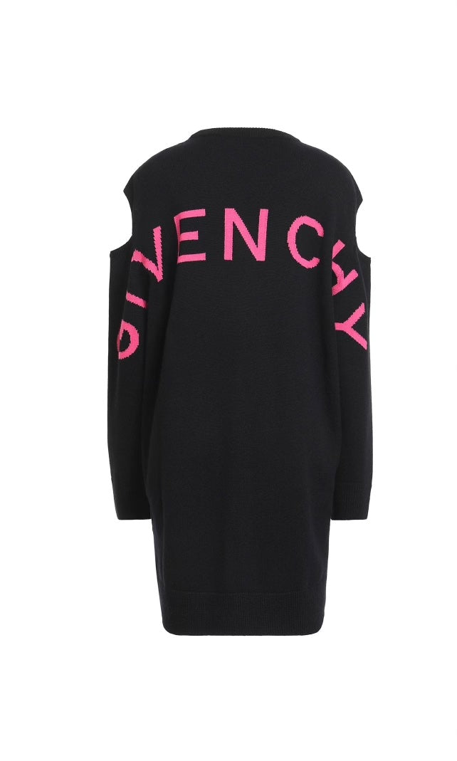 GIVENCHY CUT-OUT KNIT CASHMERE BLEND OVERSIZED DRESS
