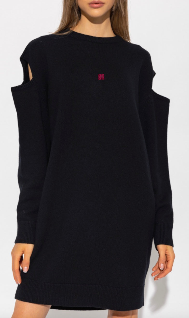 GIVENCHY CUT-OUT KNIT CASHMERE BLEND OVERSIZED DRESS