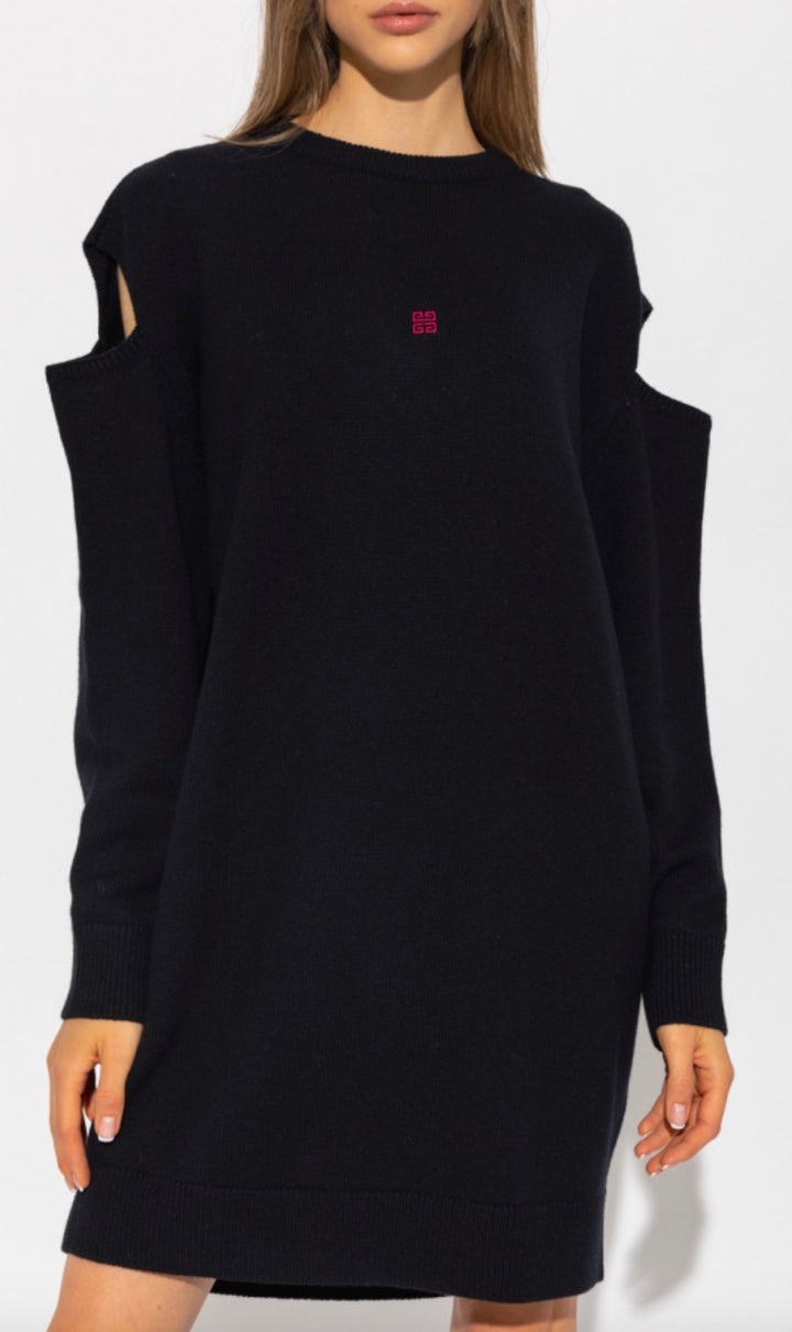 GIVENCHY CUT-OUT KNIT CASHMERE BLEND OVERSIZED DRESS