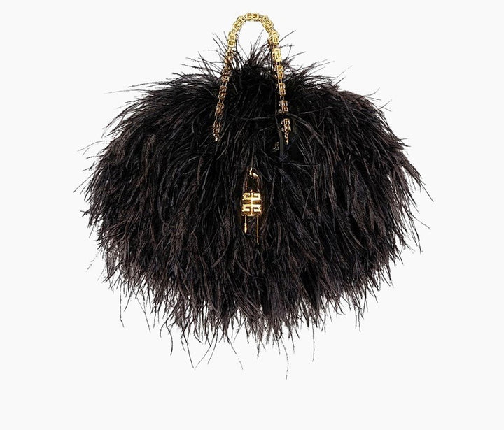 GIVENCHY KENNY SILK OSTRICH FEATHERS MULTICARRY MINI BAG