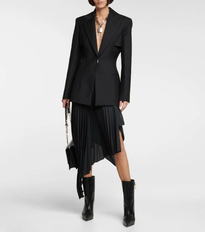 GIVENCHY G LOCK CALFSKIN LEATHER WEDGE HEEL ANKLE BOOTS