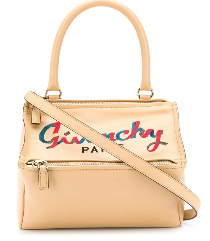GIVENCHY SUGAR GOATSKIN EMBROIDERY LOGO PANDORA BAG