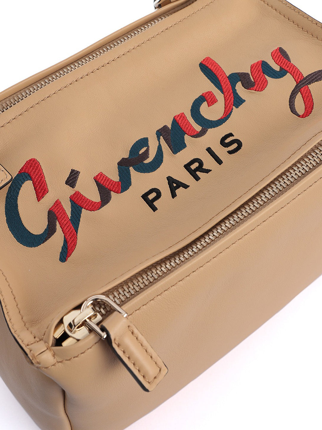 GIVENCHY SUGAR GOATSKIN EMBROIDERY LOGO PANDORA BAG