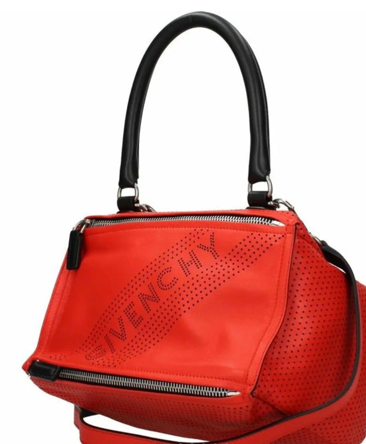 GIVENCHY PERFORATED LOGO LAMBSKIN LEATHER SMALL PANDORA BAG