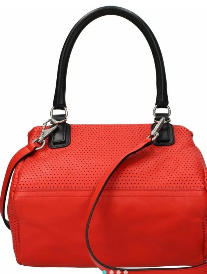 GIVENCHY PERFORATED LOGO LAMBSKIN LEATHER SMALL PANDORA BAG