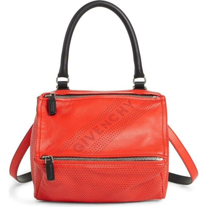 GIVENCHY PERFORATED LOGO LAMBSKIN LEATHER SMALL PANDORA BAG