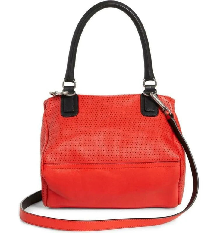 GIVENCHY PERFORATED LOGO LAMBSKIN LEATHER SMALL PANDORA BAG
