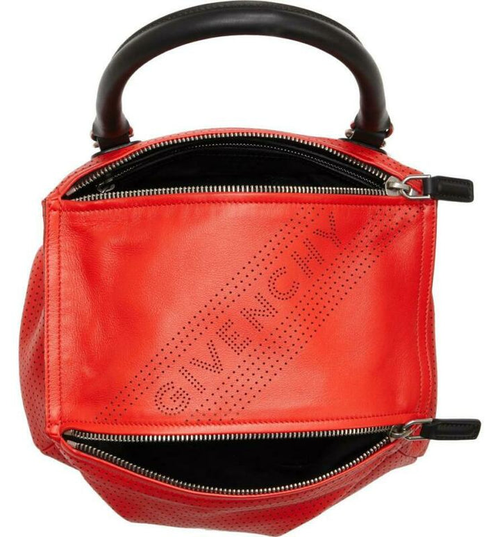 GIVENCHY PERFORATED LOGO LAMBSKIN LEATHER SMALL PANDORA BAG