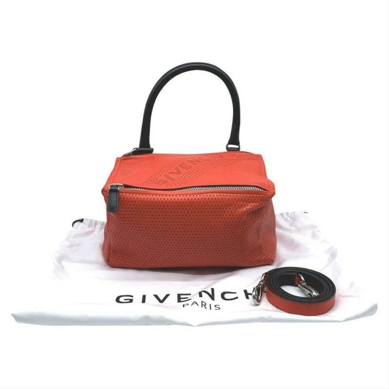 GIVENCHY PERFORATED LOGO LAMBSKIN LEATHER SMALL PANDORA BAG