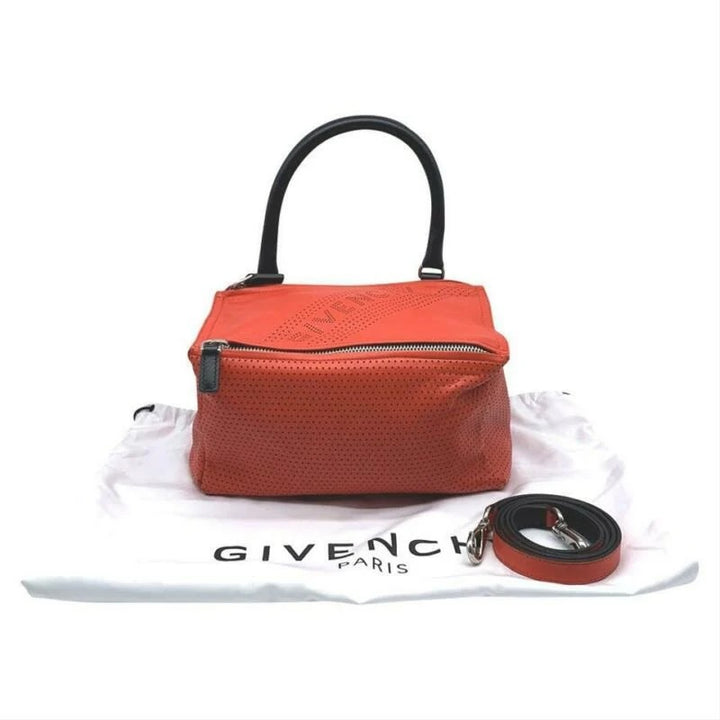 GIVENCHY PERFORATED LOGO LAMBSKIN LEATHER SMALL PANDORA BAG