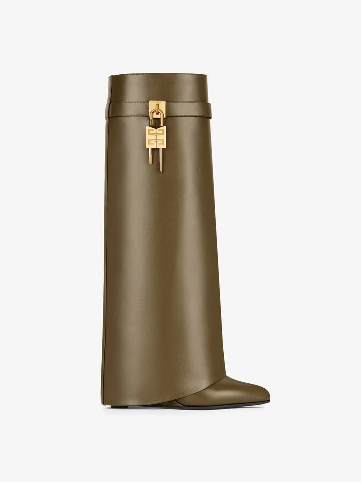 GIVENCHY SHARK LOCK CALFSKIN LEATHER BOOTS