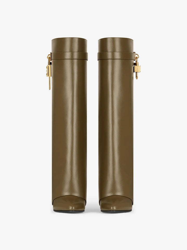 GIVENCHY SHARK LOCK CALFSKIN LEATHER BOOTS