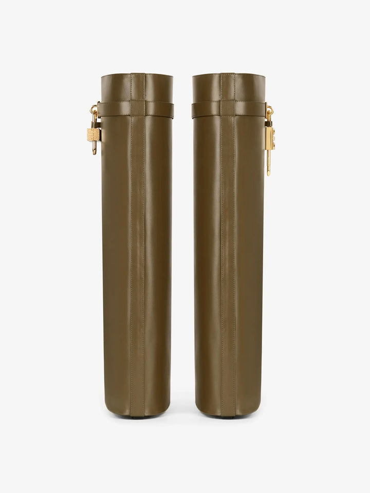 GIVENCHY SHARK LOCK CALFSKIN LEATHER BOOTS