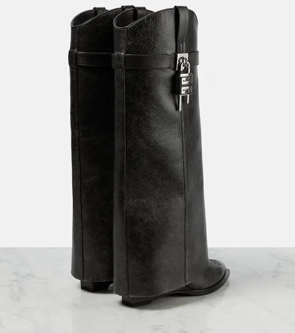 GIVENCHY SHARK LOCK COWBOY LEATHER BOOTS