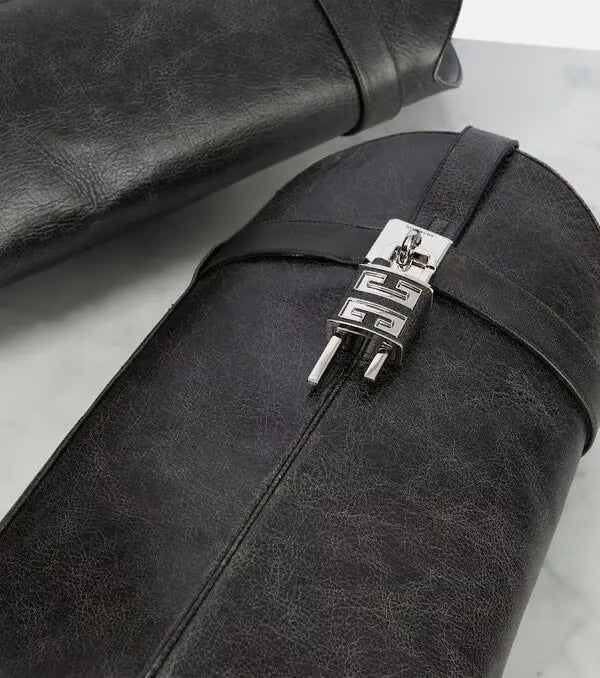 GIVENCHY SHARK LOCK COWBOY LEATHER BOOTS