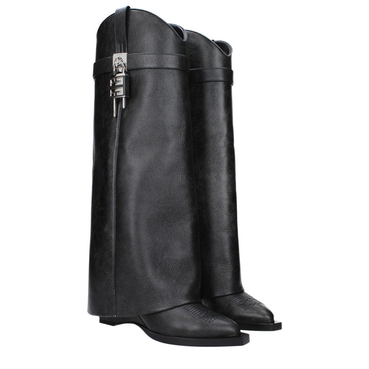 GIVENCHY SHARK LOCK COWBOY LEATHER BOOTS