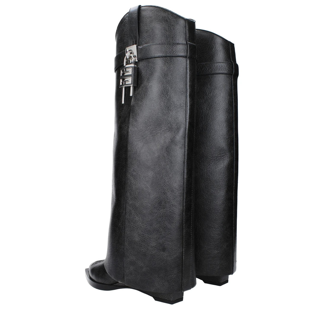 GIVENCHY SHARK LOCK COWBOY LEATHER BOOTS