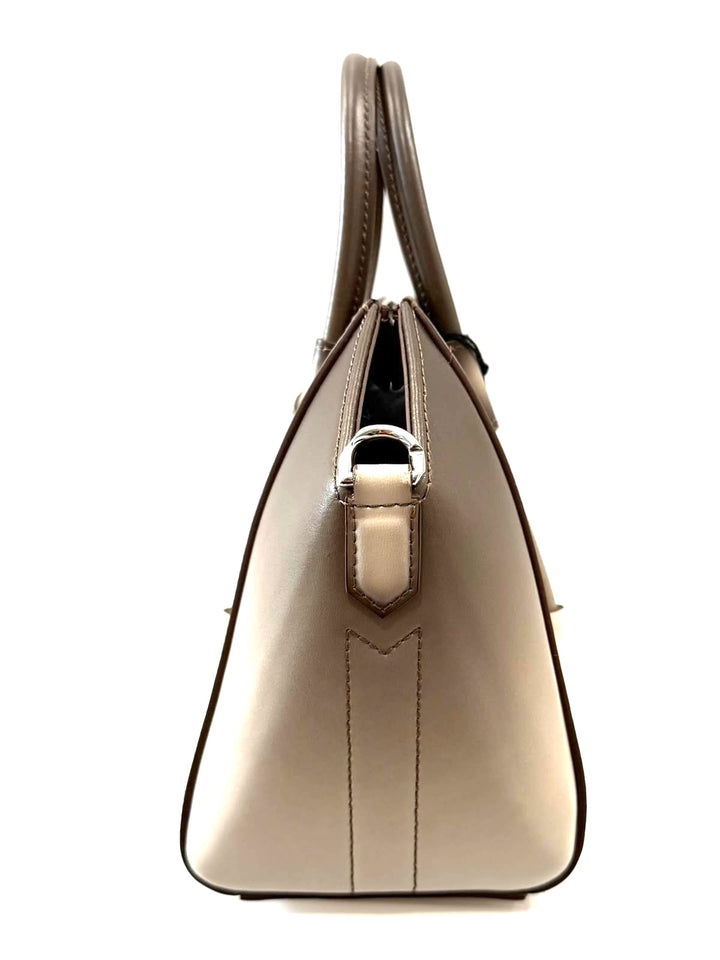 GIVENCHY SMALL ANTIGONA LOCK CALFSKIN LEATHER SHOULDER BAG IN TAUPE OMBRÉ