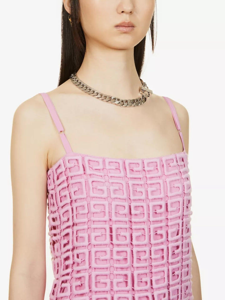 GIVENCHY 4G GUIPURE EMBROIDERED GEOMETRIC CAMISOLE TOP