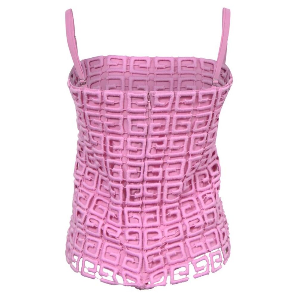 GIVENCHY 4G GUIPURE EMBROIDERED GEOMETRIC CAMISOLE TOP