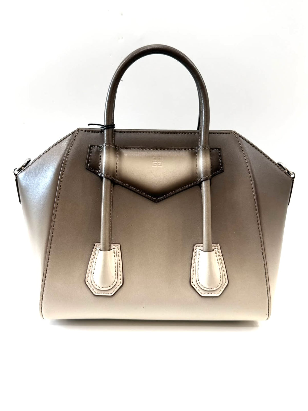 GIVENCHY SMALL ANTIGONA LOCK CALFSKIN LEATHER SHOULDER BAG IN TAUPE OMBRÉ