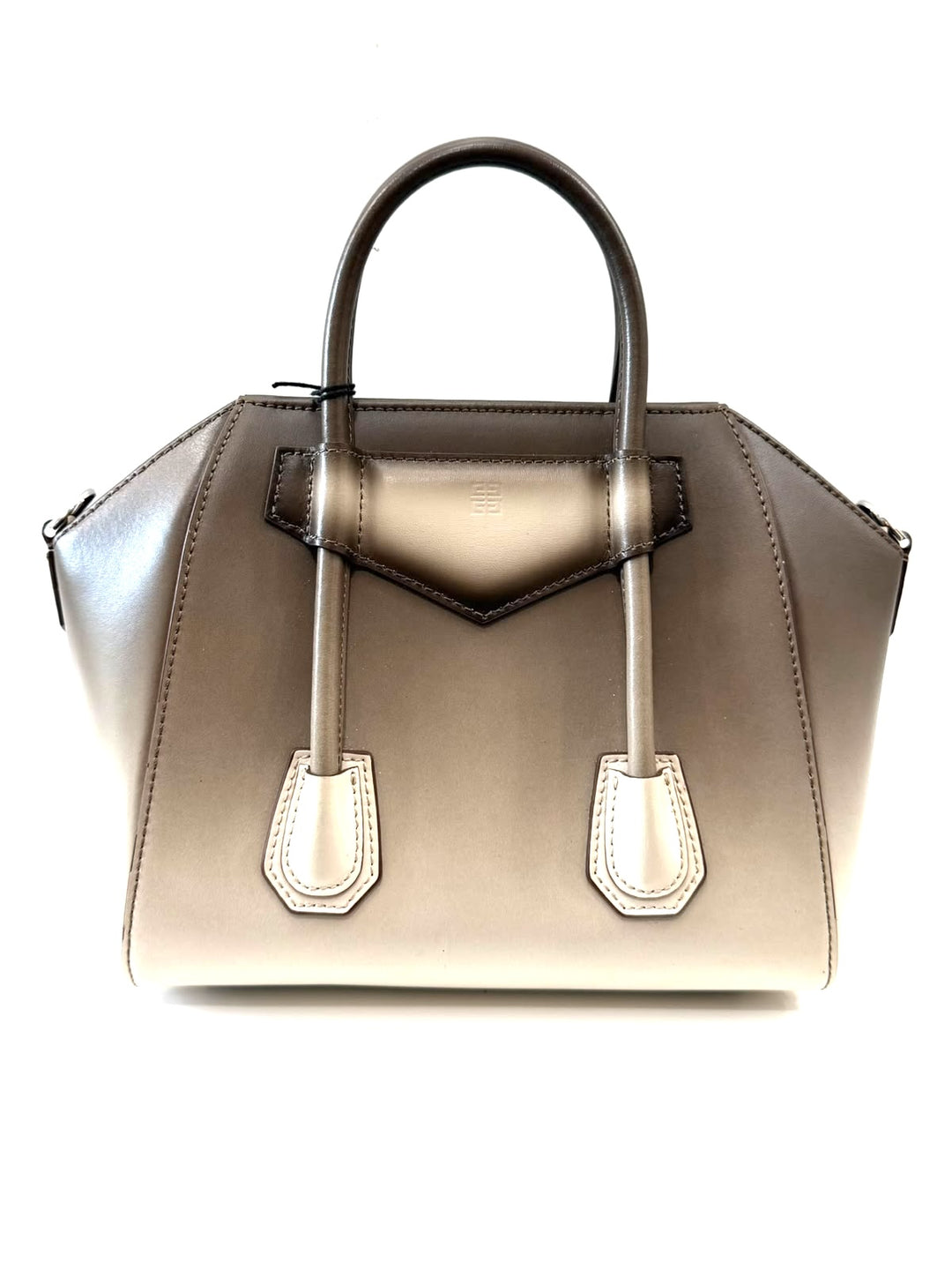 GIVENCHY SMALL ANTIGONA LOCK CALFSKIN LEATHER SHOULDER BAG IN TAUPE OMBRÉ