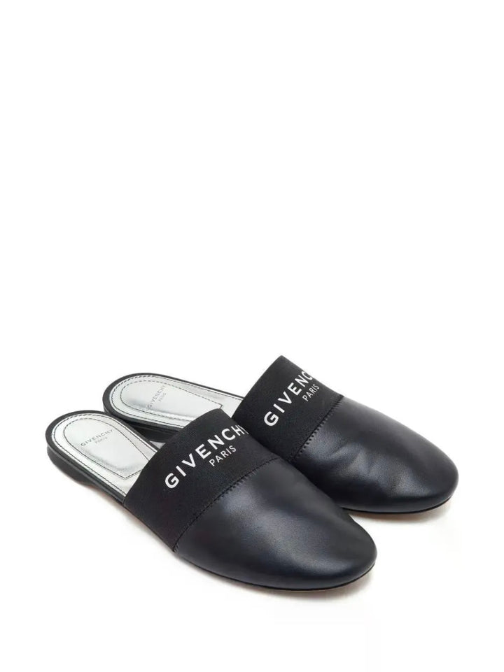 GIVENCHY BEDFORD LOGO PRINT LEATHER MULES