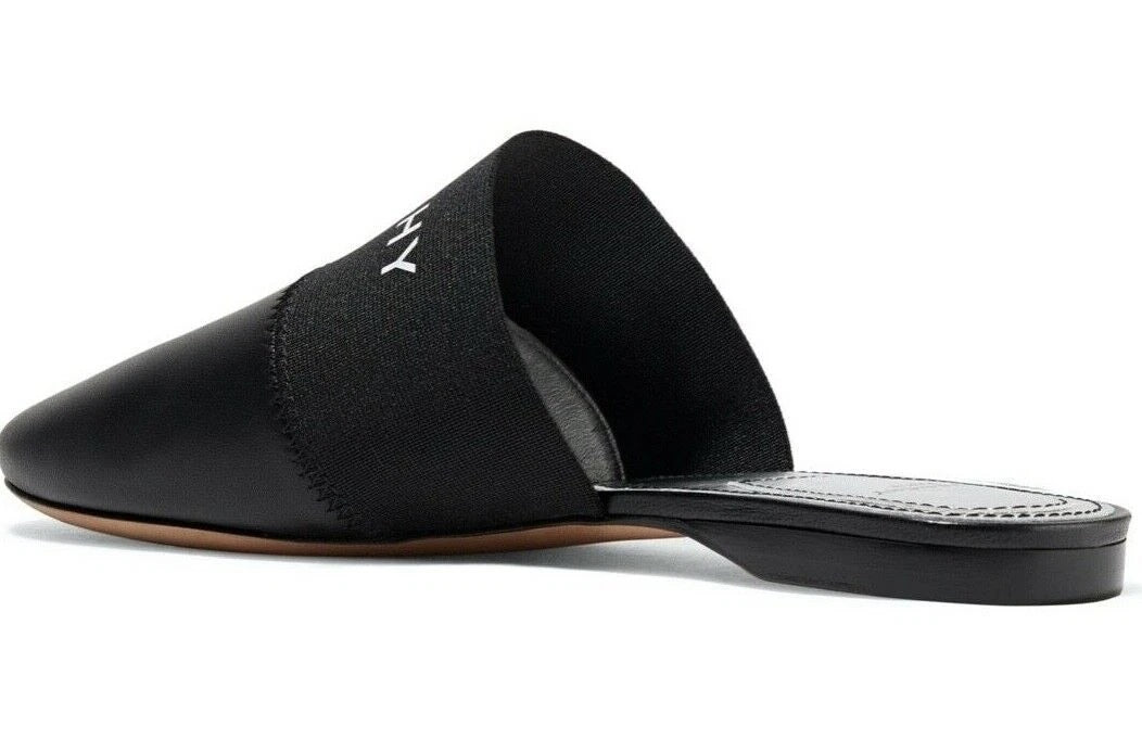 GIVENCHY BEDFORD LOGO PRINT LEATHER MULES