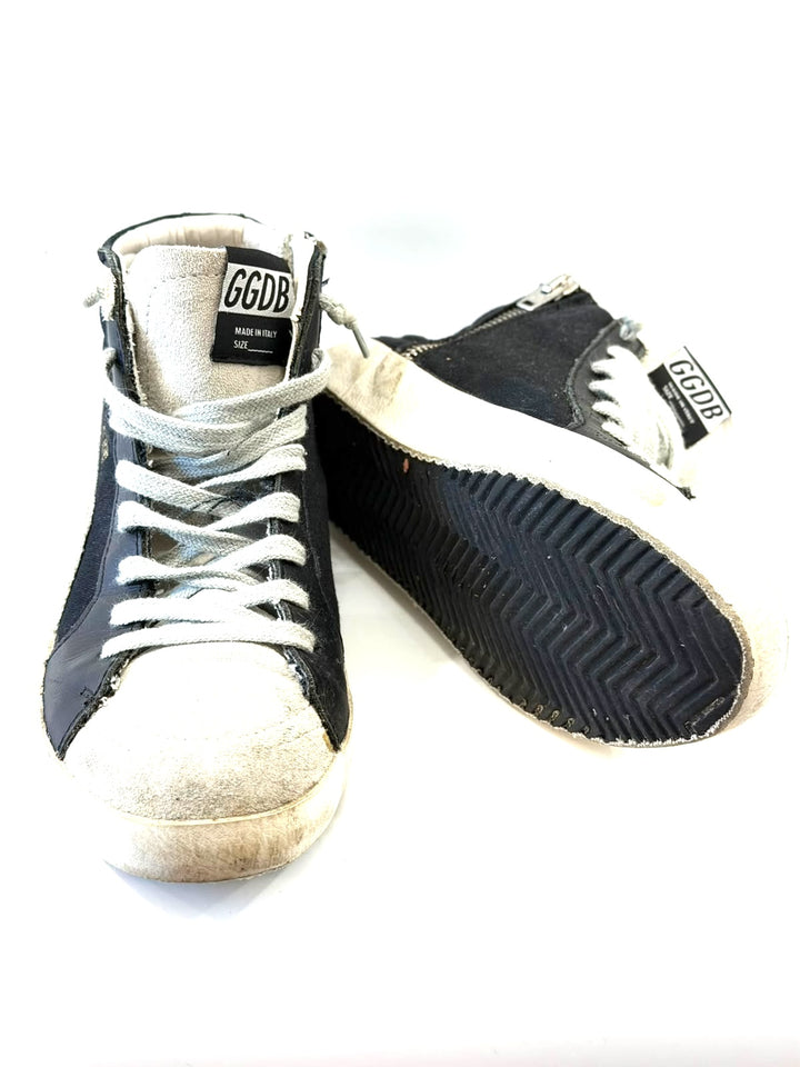 GOLDEN GOOSE PENSTAR SUEDE CALFSKIN LEATHER HI-TOP SNEAKERS