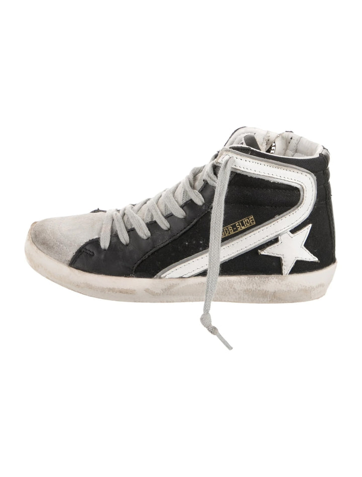 GOLDEN GOOSE PENSTAR SUEDE CALFSKIN LEATHER HI-TOP SNEAKERS