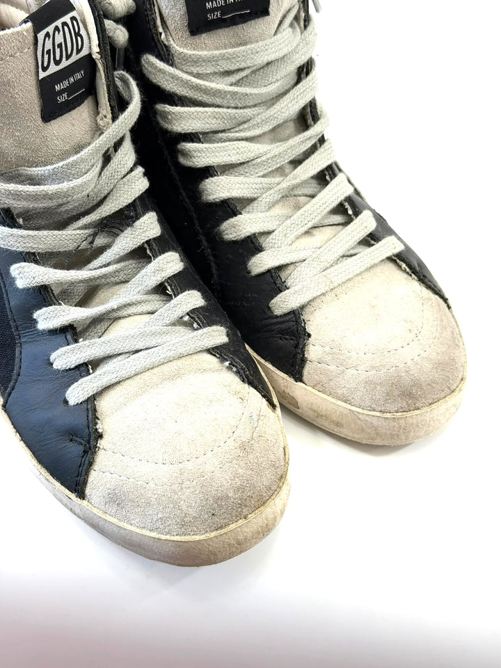 GOLDEN GOOSE PENSTAR SUEDE CALFSKIN LEATHER HI-TOP SNEAKERS