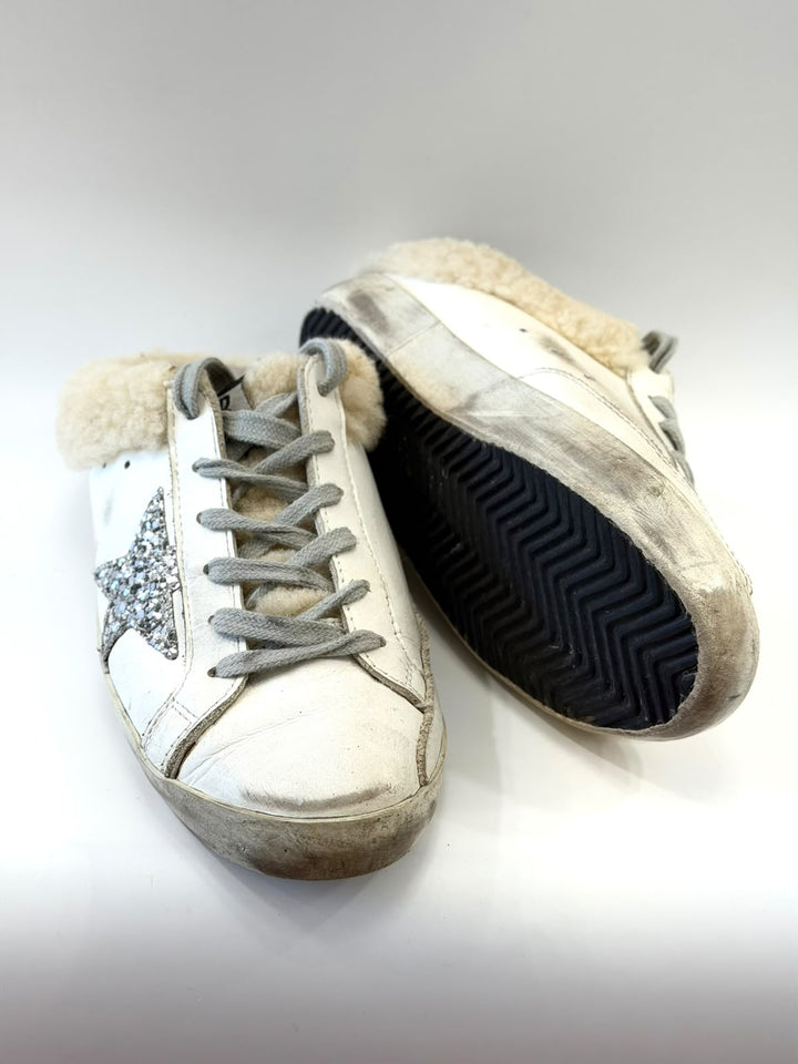 GOLDEN GOOSE SUPER STAR SABOT SHEARLING LINED SNEAKER MULES