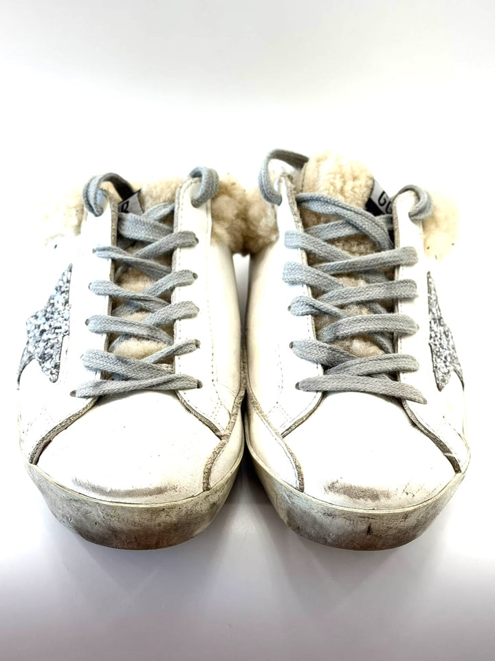 GOLDEN GOOSE SUPER STAR SABOT SHEARLING LINED SNEAKER MULES