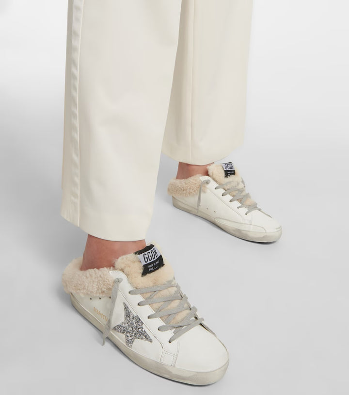 GOLDEN GOOSE SUPER STAR SABOT SHEARLING LINED SNEAKER MULES