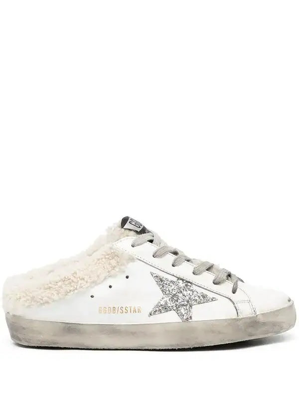 GOLDEN GOOSE SUPER STAR SABOT SHEARLING LINED SNEAKER MULES