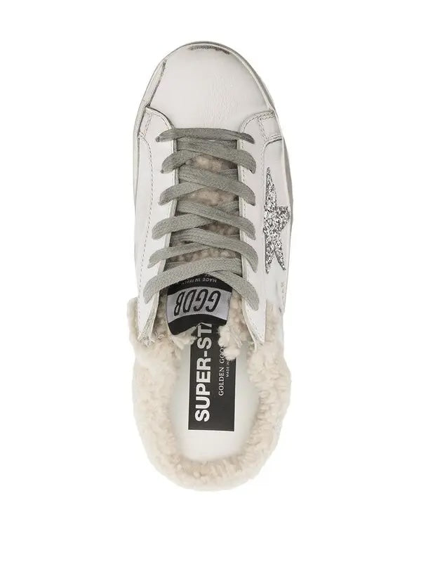 GOLDEN GOOSE SUPER STAR SABOT SHEARLING LINED SNEAKER MULES