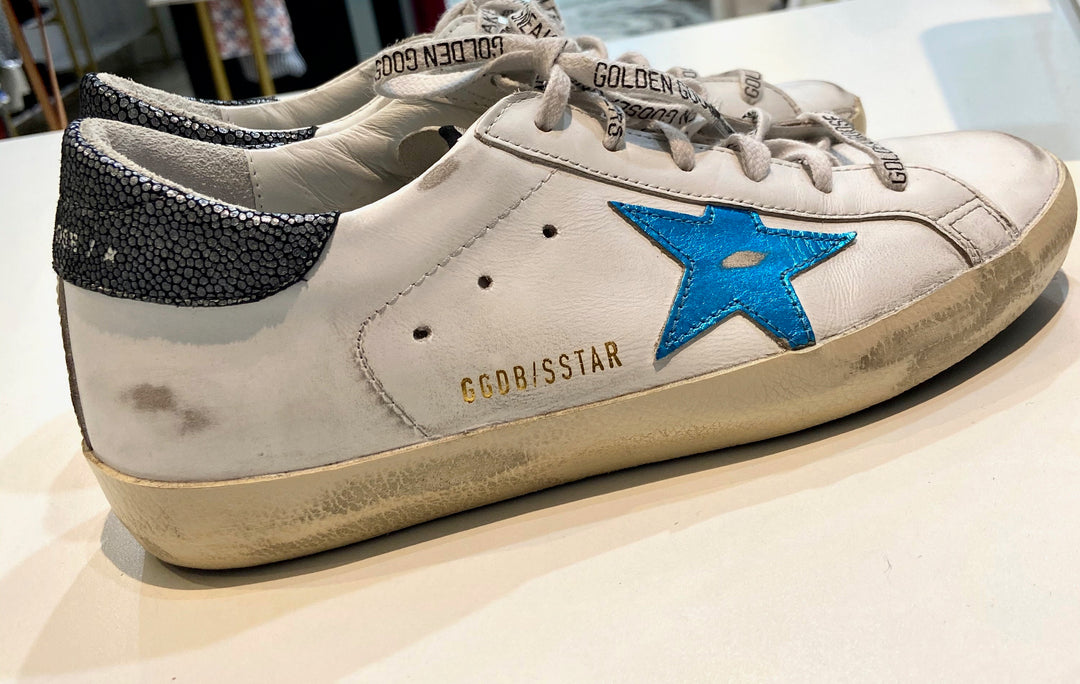 GOLDEN GOOSE SUPERSTAR CALFSKIN LEATHER SNEAKERS