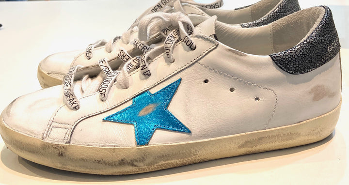 GOLDEN GOOSE SUPERSTAR CALFSKIN LEATHER SNEAKERS