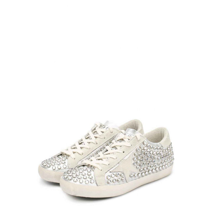GOLDEN GOOSE STUDDED RHINESTONE SUPERSTAR SNEAKERS