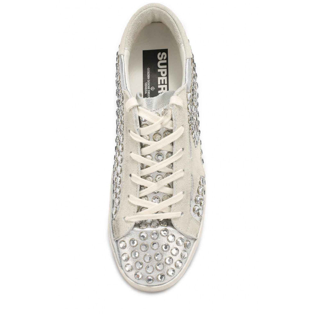 GOLDEN GOOSE STUDDED RHINESTONE SUPERSTAR SNEAKERS